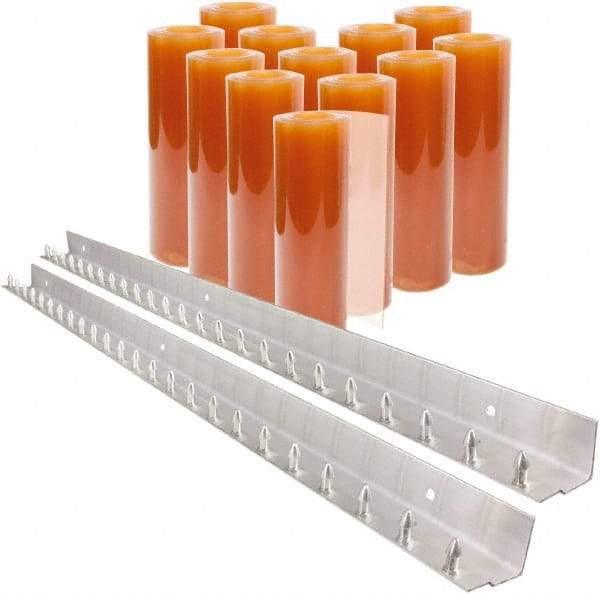 Aleco - 8' Door Width x 10' Door Height PVC Smooth Strip Door Kit - Light Beige Tint - Eagle Tool & Supply