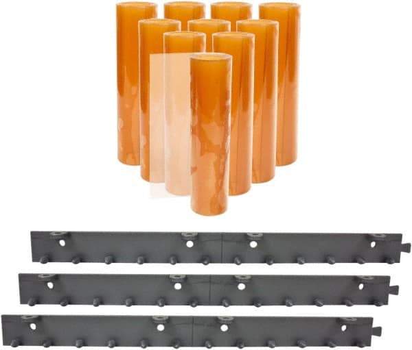 Aleco - 5' Door Width x 8' Door Height PVC Smooth Strip Door Kit - Light Beige Tint - Eagle Tool & Supply