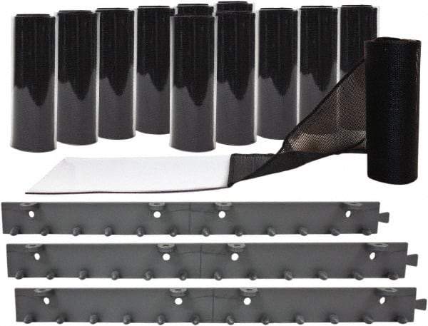 Aleco - 6' Door Width x 8' Door Height Vinyl Clear Smooth Mesh Insect Barrier - Black Top & Clear Bottom - Eagle Tool & Supply
