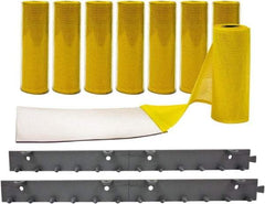 Aleco - 4' Door Width x 7' Door Height Vinyl Clear Smooth Mesh Insect Barrier - Yellow Top & Clear Bottom - Eagle Tool & Supply