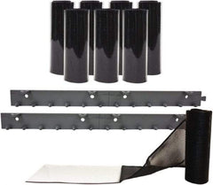 Aleco - 4' Door Width x 7' Door Height Vinyl Front Base Strip (Style) Mesh Insect Barrier - Black Top & Clear Bottom - Eagle Tool & Supply