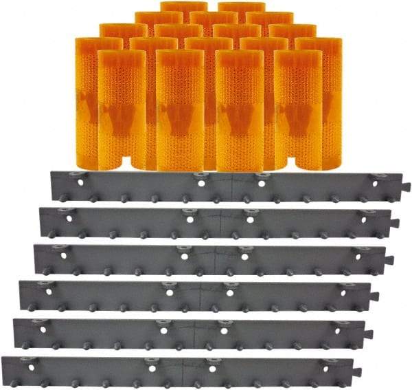 Aleco - 12' Door Width x 12' Door Height PVC AmberTech Anti-Insect Strip Door Kit - Amber - Eagle Tool & Supply