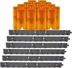 Aleco - 12' Door Width x 12' Door Height PVC AmberTech Anti-Insect Strip Door Kit - Amber - Eagle Tool & Supply