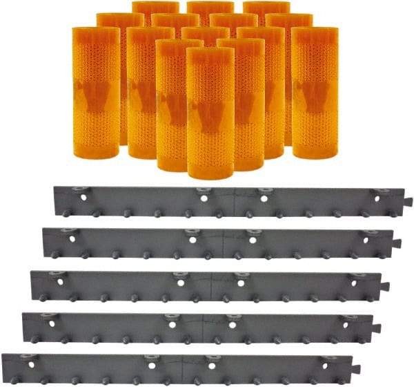 Aleco - 10' Door Width x 10' Door Height PVC AmberTech Anti-Insect Strip Door Kit - Amber - Eagle Tool & Supply