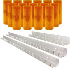 Aleco - 10' Door Width x 12' Door Height PVC AmberTech Anti-Insect Strip Door Kit - Amber - Eagle Tool & Supply