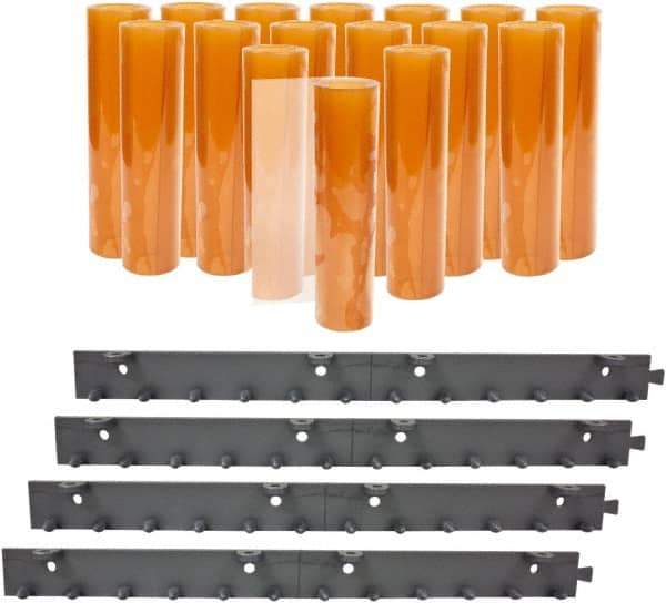 Aleco - 8' Door Width x 8' Door Height PVC Smooth BioClear Strip Door Kit - Light Beige Tint - Eagle Tool & Supply