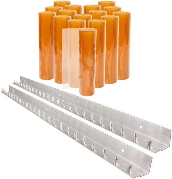 Aleco - 8' Door Width x 8' Door Height PVC Smooth Strip Door Kit - Light Beige Tint - Eagle Tool & Supply