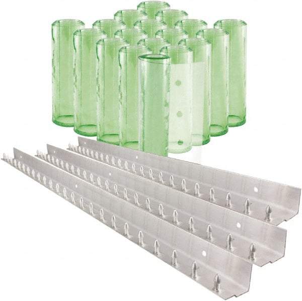 Aleco - 12' Door Width x 12' Door Height PVC Clear Smooth Antistatic Strip Door Kit - Light Green Tint - Eagle Tool & Supply