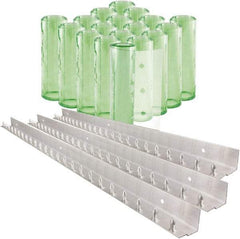 Aleco - 12' Door Width x 12' Door Height PVC Clear Smooth Antistatic Strip Door Kit - Light Green Tint - Eagle Tool & Supply