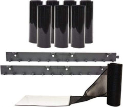 Aleco - 4' Door Width x 8' Door Height Vinyl Clear Smooth Mesh Insect Barrier - Black Top & Clear Bottom - Eagle Tool & Supply