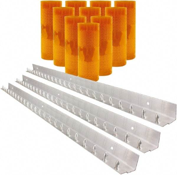 Aleco - 7' Door Width x 10' Door Height PVC AmberTech Anti-Insect Strip Door Kit - Amber - Eagle Tool & Supply