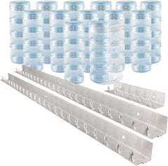 Aleco - 9' Door Width x 9' Door Height PVC Clear Ribbed Strip Door Kit - Clear - Eagle Tool & Supply