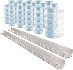 Aleco - 8' Door Width x 8' Door Height PVC Clear Ribbed Strip Door Kit - Clear - Eagle Tool & Supply