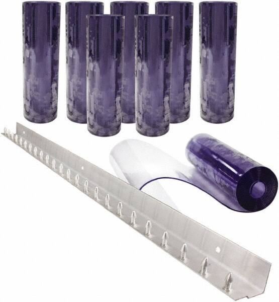 Aleco - 4' Door Width x 7' Door Height PVC Clear Smooth Strip Door Kit - Clear - Eagle Tool & Supply