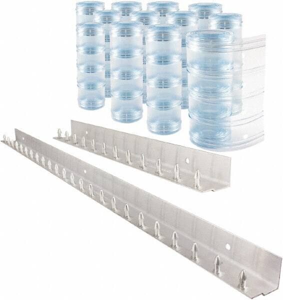 Aleco - 6' Door Width x 8' Door Height PVC Clear Ribbed Strip Door Kit - Clear - Eagle Tool & Supply