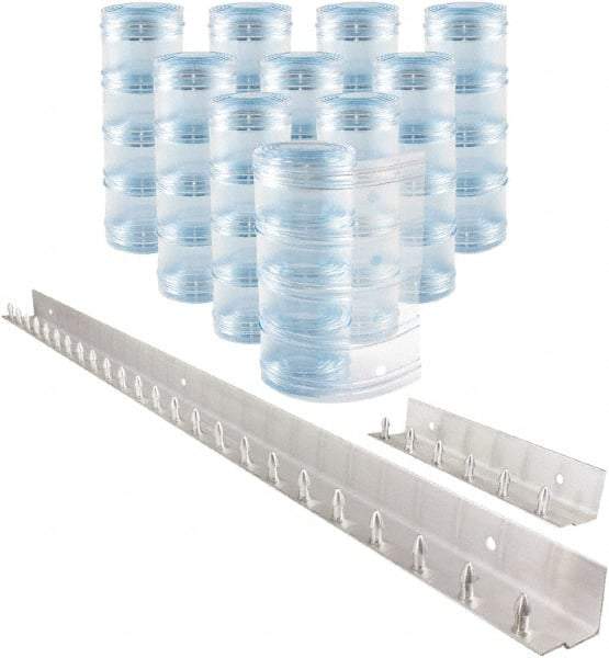 Aleco - 5' Door Width x 8' Door Height PVC Clear Ribbed Strip Door Kit - Clear - Eagle Tool & Supply