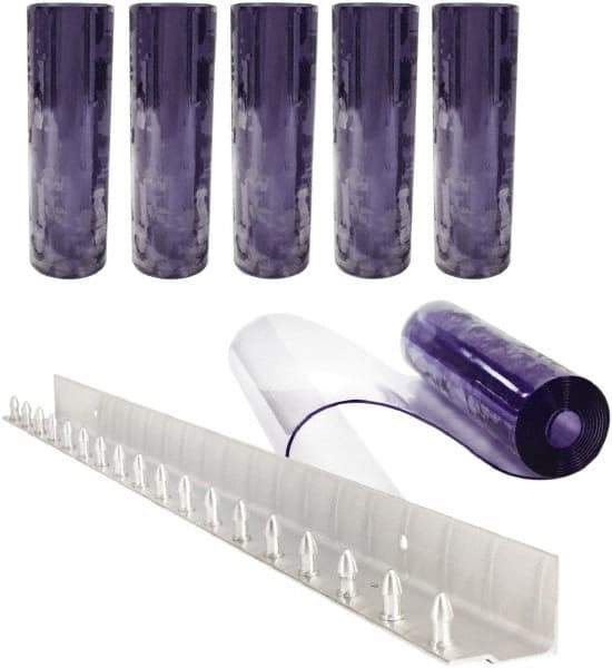 Aleco - 3' Door Width x 7' Door Height PVC Clear Smooth Strip Door Kit - Clear - Eagle Tool & Supply