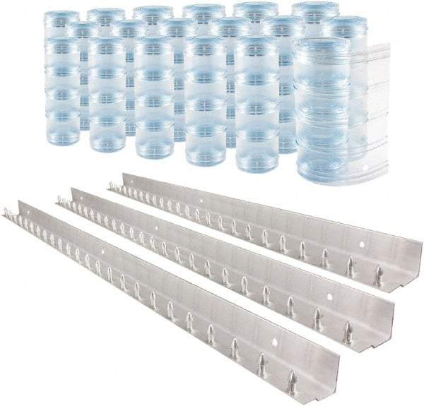 Aleco - 12' Door Width x 12' Door Height PVC Clear Ribbed Strip Door Kit - Clear - Eagle Tool & Supply