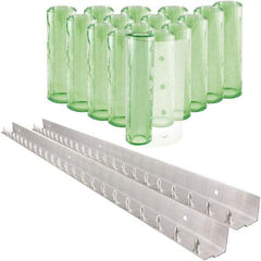 Aleco - 8' Door Width x 8' Door Height PVC Clear Smooth Antistatic Strip Door Kit - Light Green Tint - Eagle Tool & Supply