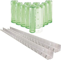 Aleco - 8' Door Width x 10' Door Height PVC Clear Smooth Antistatic Strip Door Kit - Light Green Tint - Eagle Tool & Supply
