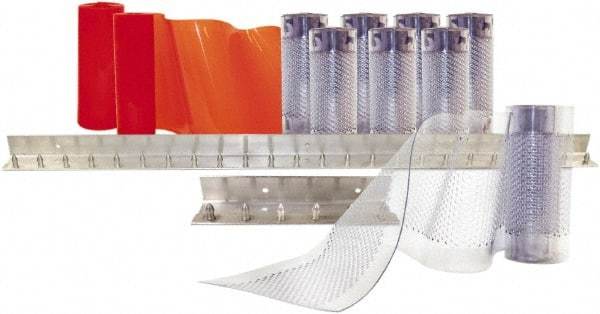 Aleco - 5' Door Width x 8' Door Height PVC Clear Smooth Anti-Insect Strip Door Kit - Clear - Eagle Tool & Supply