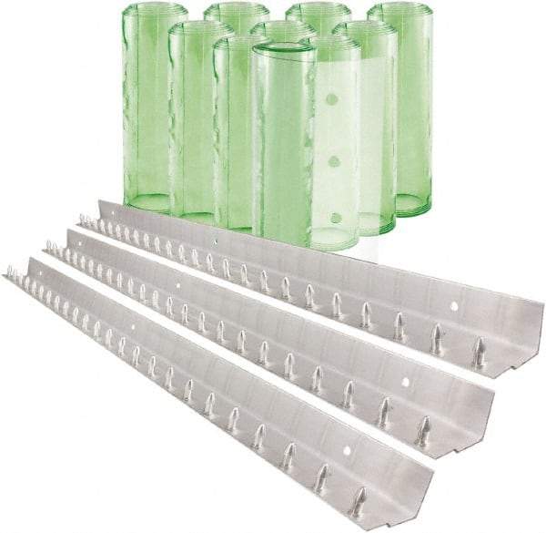 Aleco - 7' Door Width x 10' Door Height PVC Clear Smooth Antistatic Strip Door Kit - Light Green Tint - Eagle Tool & Supply