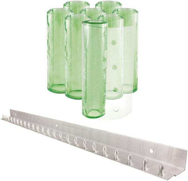 Aleco - 4' Door Width x 8' Door Height PVC Clear Smooth Antistatic Strip Door Kit - Light Green Tint - Eagle Tool & Supply