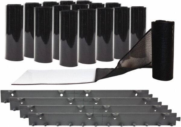 Aleco - 8' Door Width x 8' Door Height Vinyl Smooth Mesh Insect Barrier - Black Top & Clear Bottom - Eagle Tool & Supply