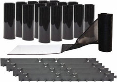 Aleco - 8' Door Width x 8' Door Height Vinyl Smooth Mesh Insect Barrier - Black Top & Clear Bottom - Eagle Tool & Supply