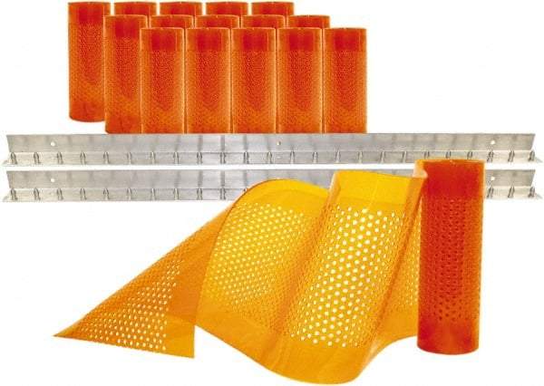 Aleco - 8' Door Width x 8' Door Height PVC AmberTech Anti-Insect Strip Door Kit - Amber - Eagle Tool & Supply