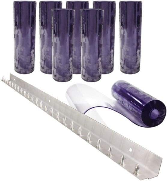 Aleco - 4' Door Width x 8' Door Height PVC Clear Smooth Strip Door Kit - Clear - Eagle Tool & Supply