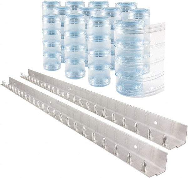 Aleco - 8' Door Width x 10' Door Height PVC Clear Ribbed Strip Door Kit - Clear - Eagle Tool & Supply