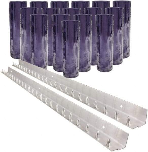 Aleco - 8' Door Width x 8' Door Height PVC Clear Smooth Strip Door Kit - Clear - Eagle Tool & Supply