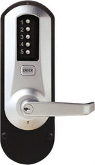 Kaba Access - Push-Button Lock with Key-in Lever Cylinder Lever Lockset for 1-3/8 to 2-1/4" Thick Doors - Exact Industrial Supply