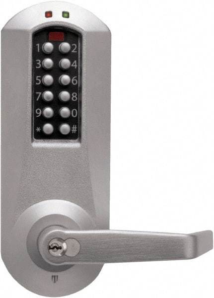 Kaba Access - Combination Entry with Key Override Lever Lockset for 1-3/8 to 2-1/4" Thick Doors - 2-3/4" Back Set, 6 or 7 Pin Length Best & Compatible (Core Not Included) Cylinder, Satin Chrome Finish - Eagle Tool & Supply