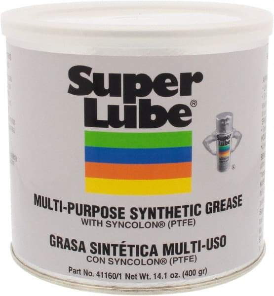 Synco Chemical - 14.1 oz Canister Synthetic Lubricant w/PTFE General Purpose Grease - Translucent White, Food Grade, 450°F Max Temp, NLGIG 1, - Eagle Tool & Supply