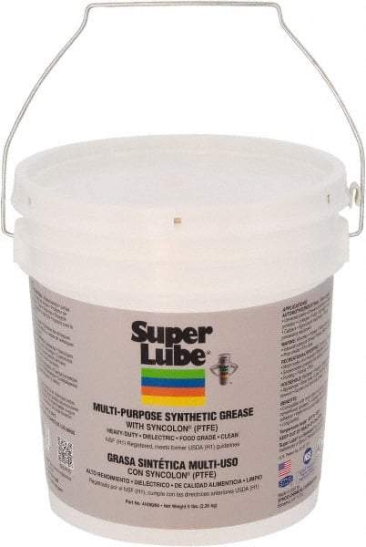 Synco Chemical - 5 Lb Pail Synthetic Lubricant w/PTFE General Purpose Grease - Translucent White, Food Grade, 450°F Max Temp, NLGIG 00, - Eagle Tool & Supply