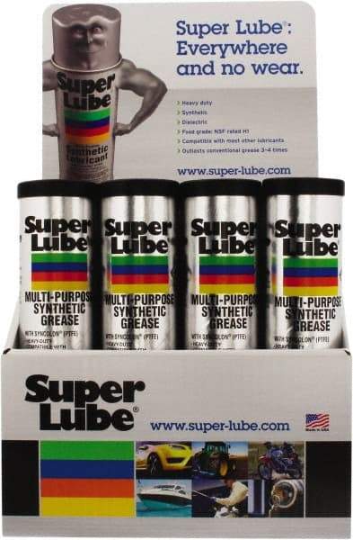 Synco Chemical - 14.1 oz Cartridge Synthetic Lubricant w/PTFE General Purpose Grease - Translucent White, Food Grade, 450°F Max Temp, NLGIG 2, - Eagle Tool & Supply