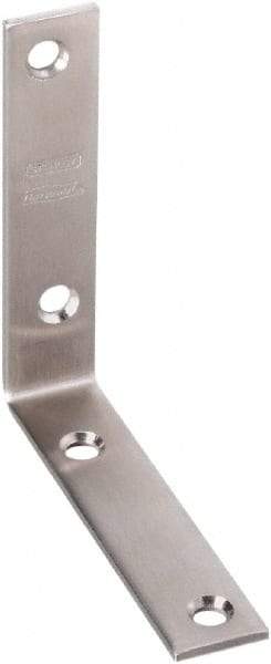 National Mfg. - 4" Long x 7/8" Wide, Stainless Steel, Corner Brace - Stainless Steel Coated - Eagle Tool & Supply