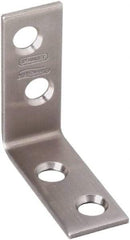 National Mfg. - 1-1/2" Long x 5/8" Wide, Stainless Steel, Corner Brace - Stainless Steel Coated - Eagle Tool & Supply