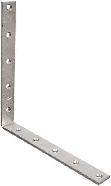 National Mfg. - 10" Long x 1-1/4" Wide, Steel, Corner Brace - Zinc Plated - Eagle Tool & Supply