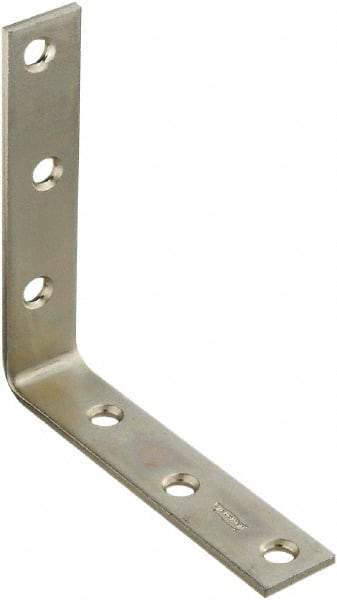 National Mfg. - 5" Long x 1" Wide, Steel, Corner Brace - Zinc Plated - Eagle Tool & Supply