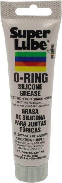 Synco Chemical - 3 oz Tube Silicone General Purpose Grease - Translucent White, Food Grade, 450°F Max Temp, NLGIG 2, - Eagle Tool & Supply