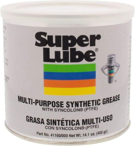 Synco Chemical - 14.1 oz Canister Synthetic Lubricant w/PTFE General Purpose Grease - Translucent White, Food Grade, 450°F Max Temp, NLGIG 000, - Eagle Tool & Supply