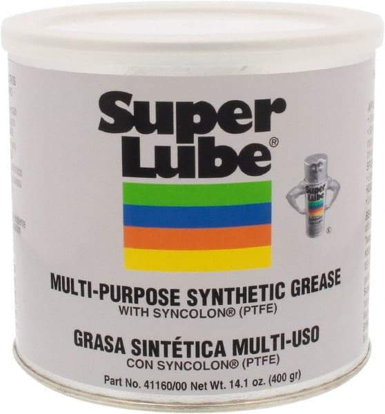 Synco Chemical - 14.1 oz Canister Synthetic Lubricant w/PTFE General Purpose Grease - Translucent White, Food Grade, 450°F Max Temp, NLGIG 00, - Eagle Tool & Supply