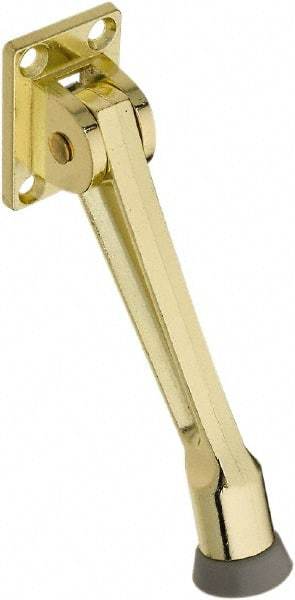 National Mfg. - 5" Projection Kickdown Door Stop - Screw Mount, Brass Finish - Eagle Tool & Supply