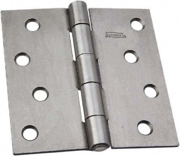 National Mfg. - 4" Wide x 4" High, Steel, Square Corner Residential Hinge - Zinc Plated - Eagle Tool & Supply