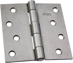 National Mfg. - 4" Wide x 4" High, Steel, Square Corner Residential Hinge - Zinc Plated - Eagle Tool & Supply