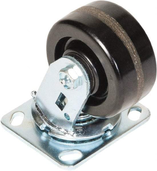 Greenlee - 4" Diam x 2" Wide x 5-5/8" OAH Top Plate Mount Swivel Caster - Phenolic, 800 Lb Capacity, 2-3/4 x 3-1/2" Plate - Eagle Tool & Supply