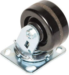 Greenlee - 4" Diam x 2" Wide x 5-5/8" OAH Top Plate Mount Swivel Caster - Phenolic, 800 Lb Capacity, 2-3/4 x 3-1/2" Plate - Eagle Tool & Supply